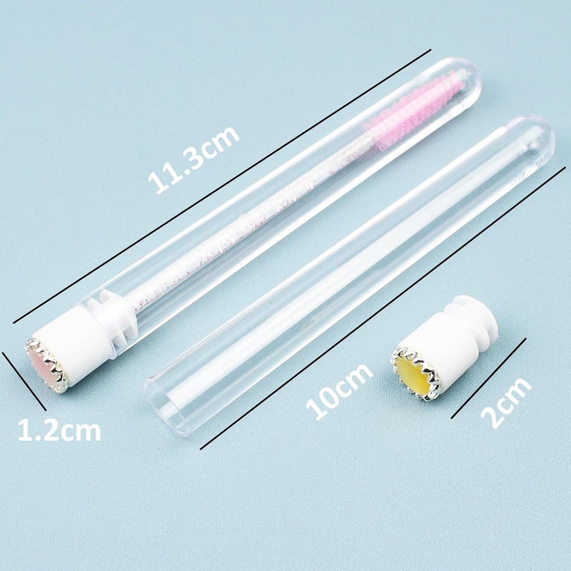 SenRocc 20pcs Mascara Wands Tube Reusable Lash Spoolies Pearl Silver Tube Eyelash Brush Tubes Spoolies Lash Extension Brushes Applicators Makeup Tools (CatE-Silver-MlX) - Image 3